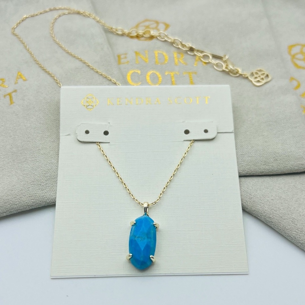 Kendra Scott Harrison Blue howlite Pendant Necklace in Gold